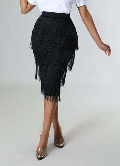 Five-Layer Fringe Skirt