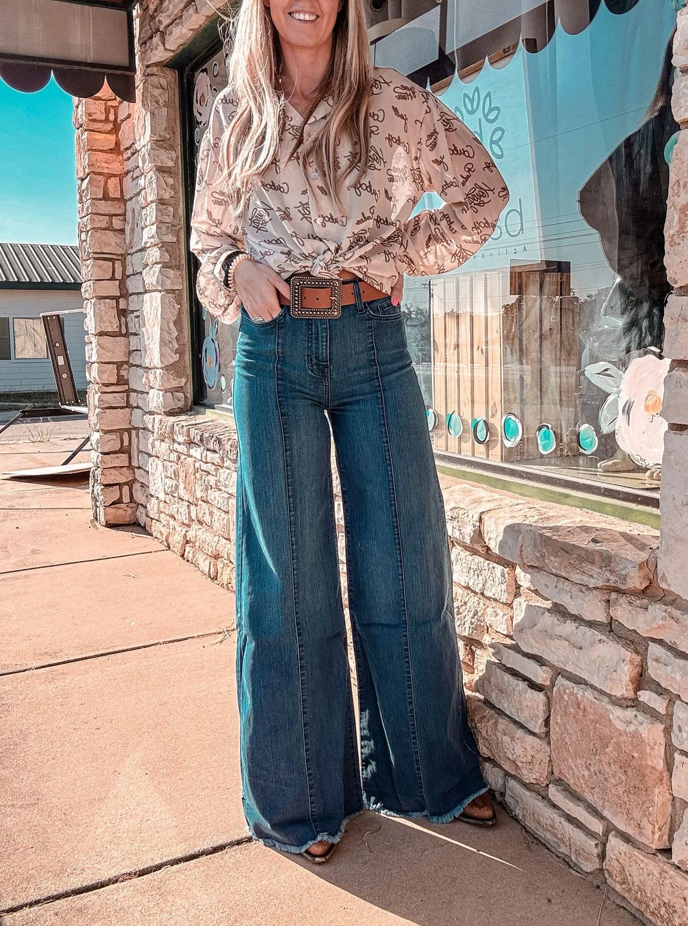 Vintage Wide Leg Denim Jeans