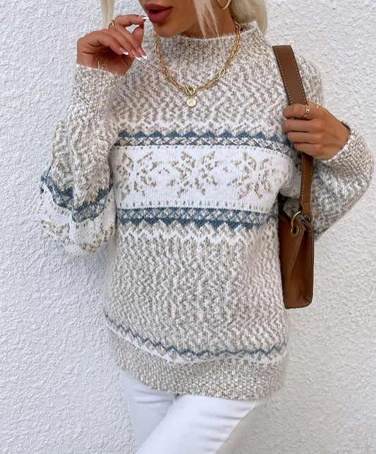 Snowflake Half Turtleneck Sweater