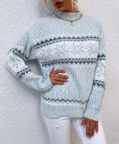 Snowflake Half Turtleneck Sweater