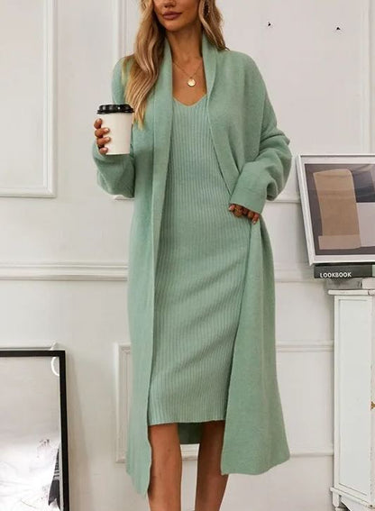 Knit Cardigan Dress Set