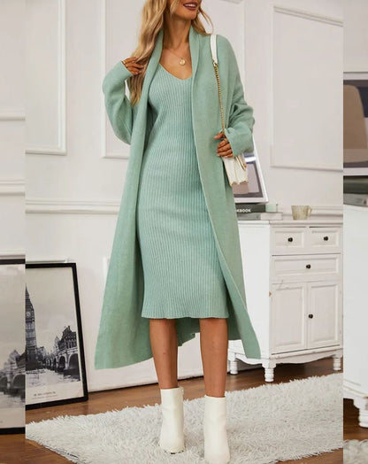 Knit Cardigan Dress Set