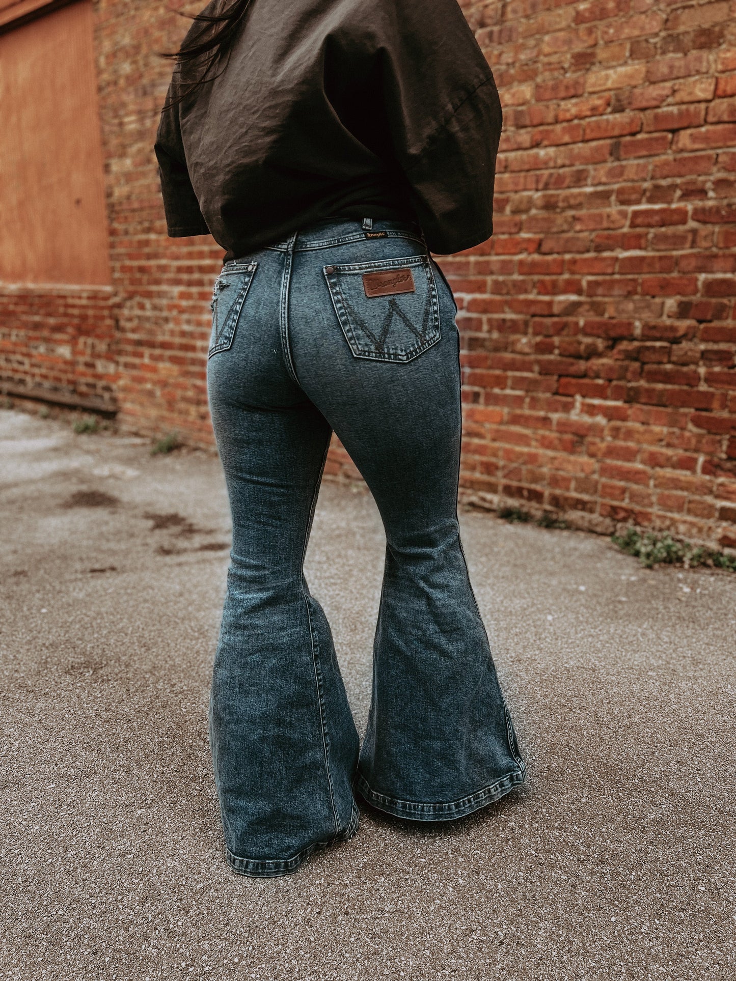 WW Exclusive **Wrangler Retro Vintage Distressed Bell Bottom