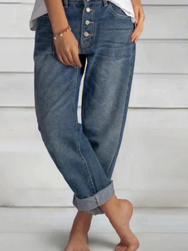 Women's slimming denim straight pants