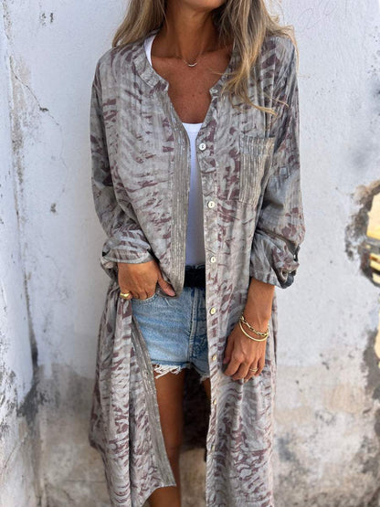 Long Sequin Patchwork Cardigan