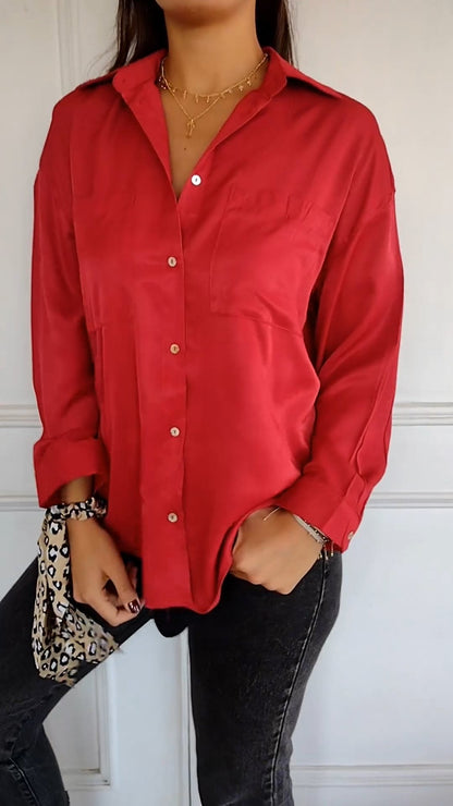 Lapel Long Sleeve Casual Shirt