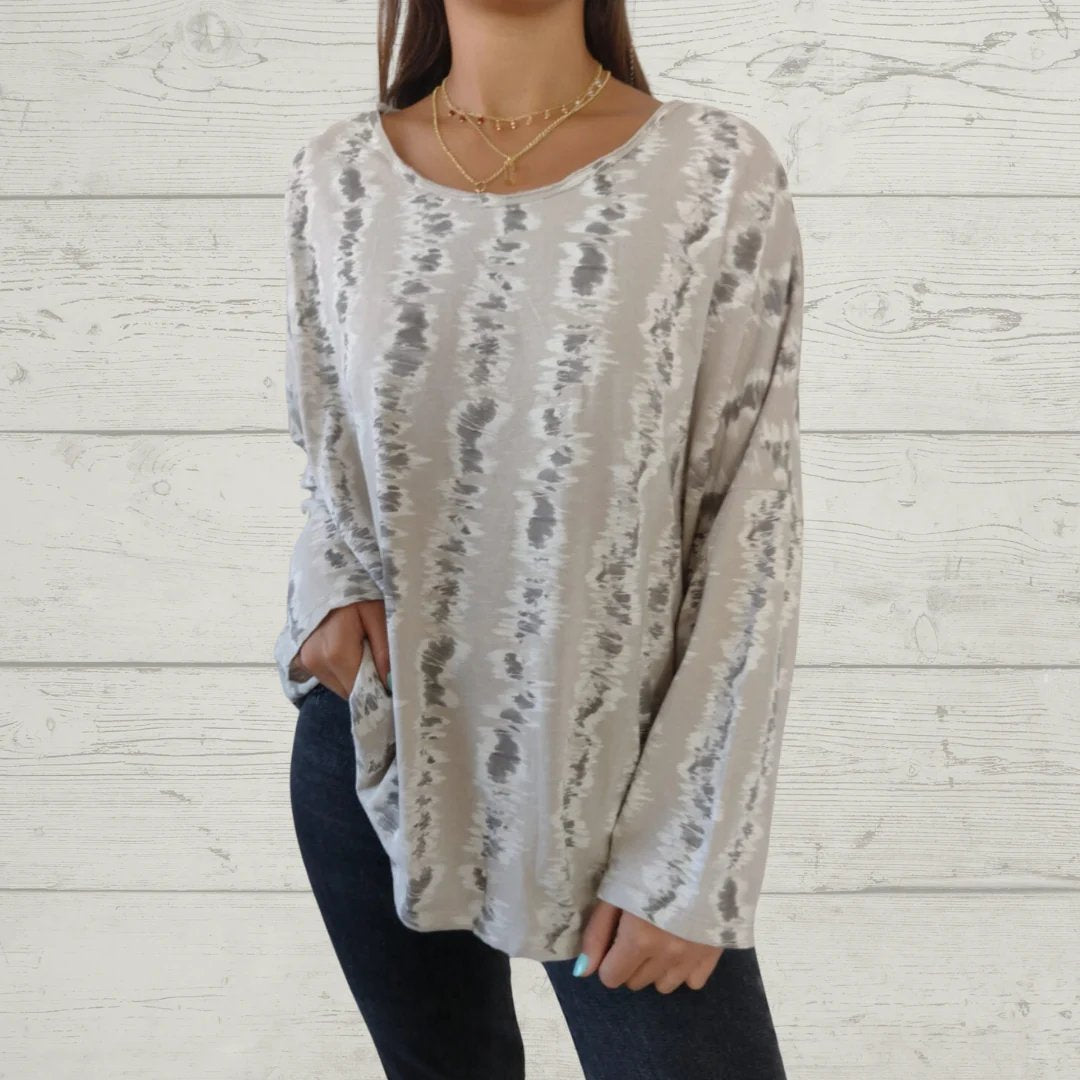 Casual Round Neck Printed Top