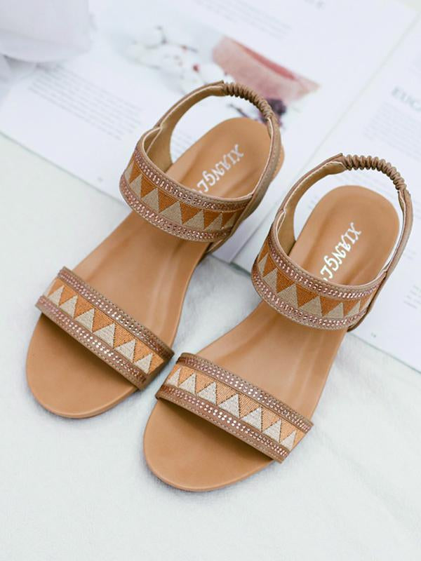 Women's Summer Wedge Sandals Bohemian Resort Thick Sole Open Toe Thick Sole Sandals