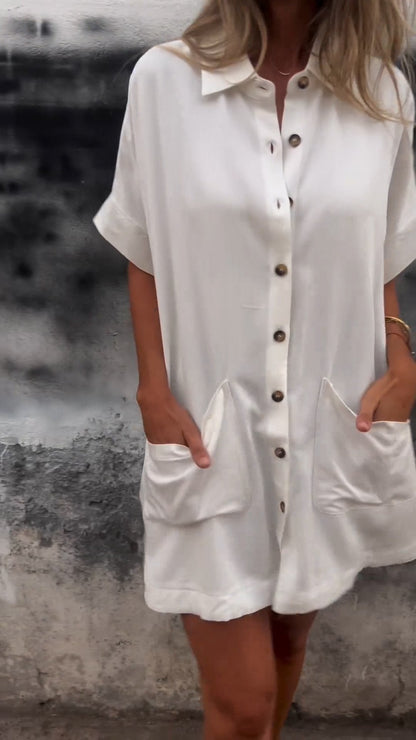 Comfortable Long Shirt In Cotton and Linen