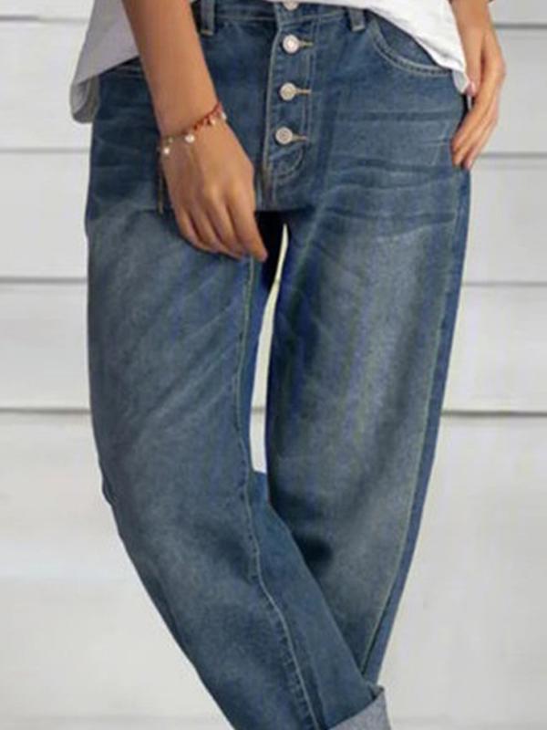 Women's slimming denim straight pants