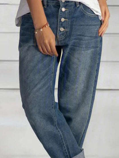 Women's slimming denim straight pants