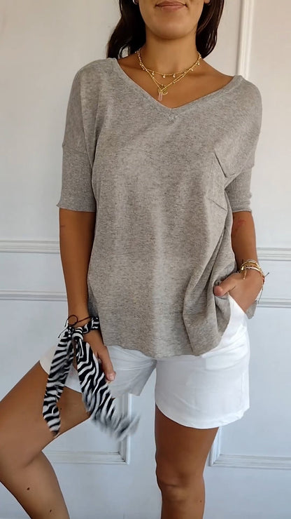 V-neck Short-sleeved Comfortable Top