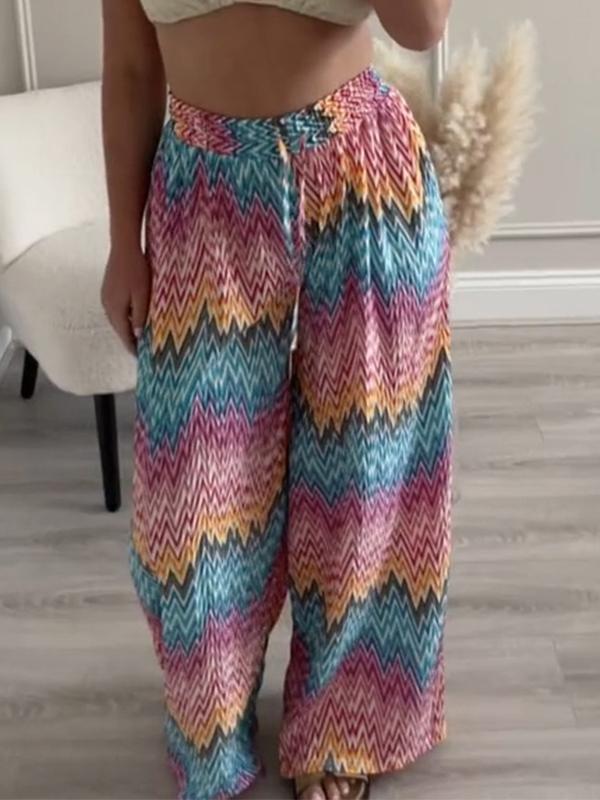 Casual Colorful Printed Trousers