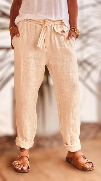 Casual and Comfortable Cotton and Linen Trousers