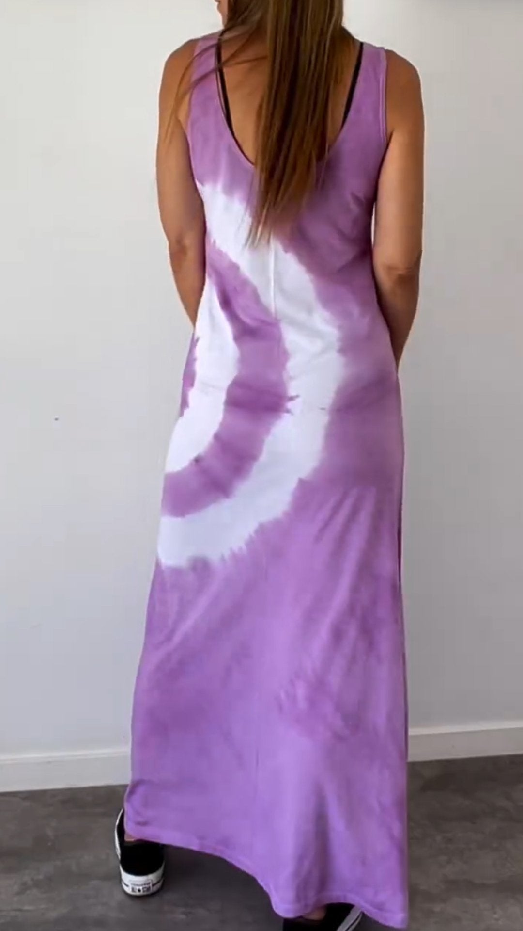 Tie Dye Vest Long Dress