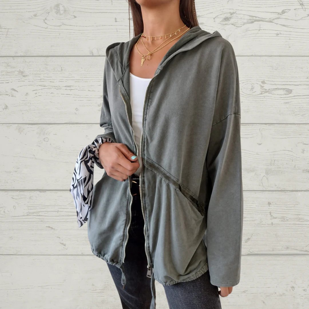 Casual Hooded Zipper Thin Sweatshirt