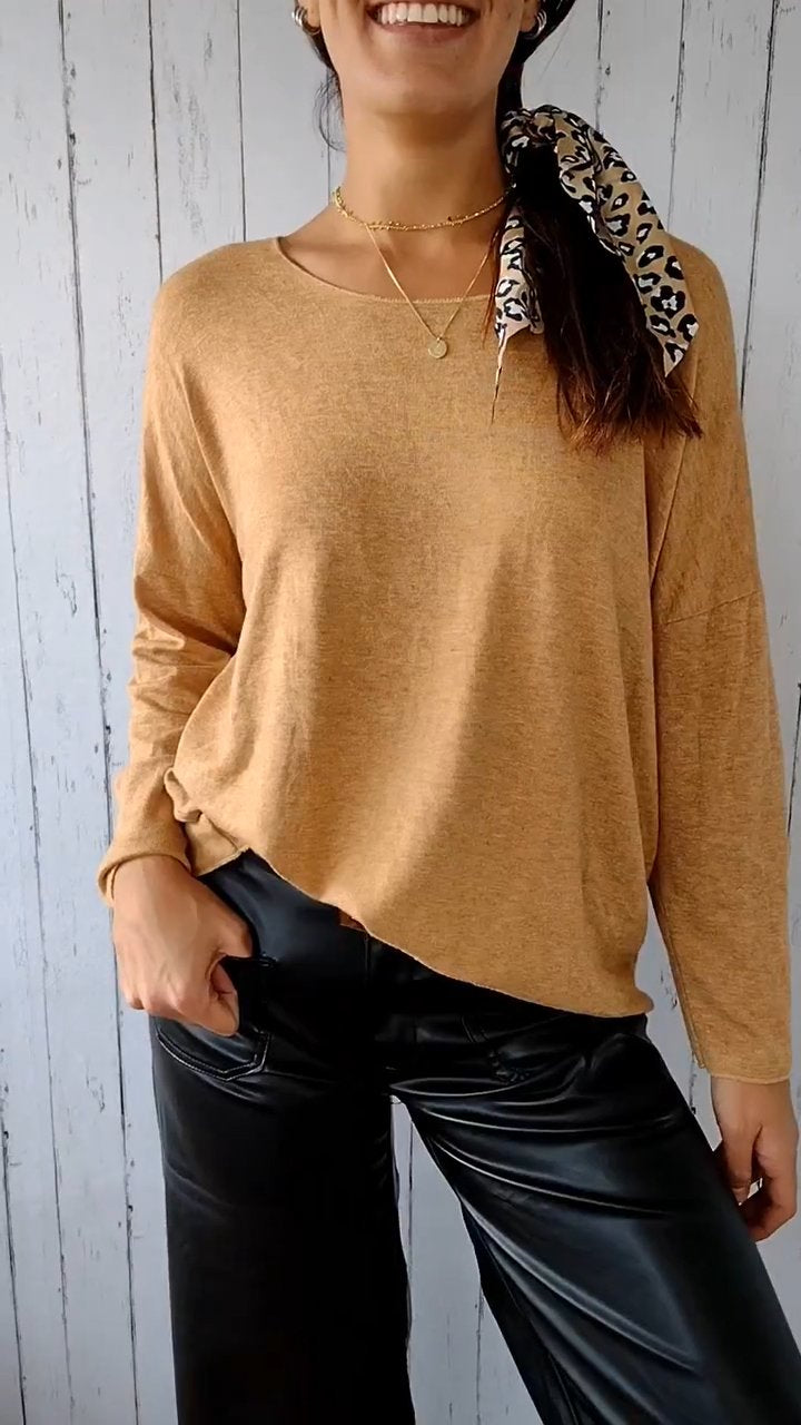 Round Neck Long Sleeve Comfortable Top