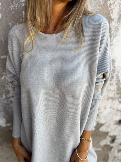 Round Neck Long Sleeve Knitted Top