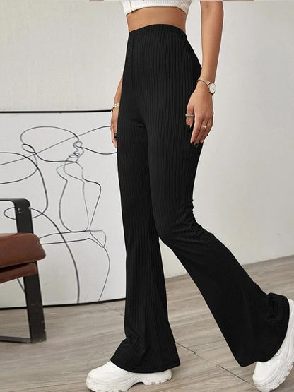 Femininity high-waisted slimming belt less micro-lift knit casual pants