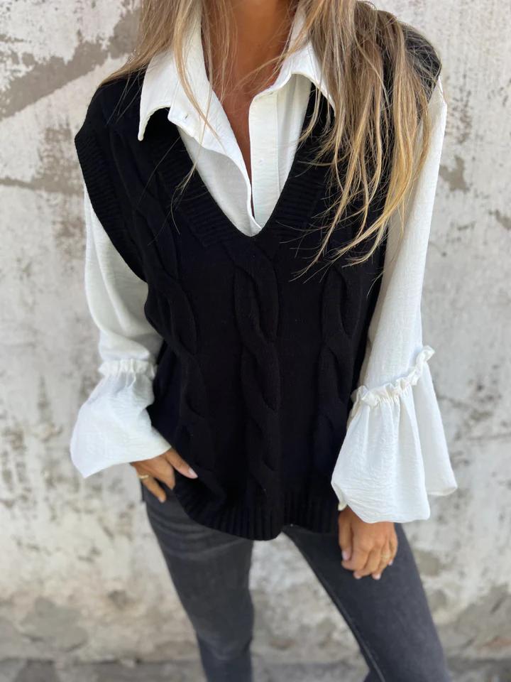 Casual V-neck Knitted Vest