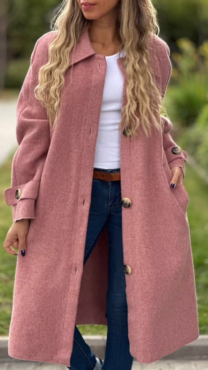 Women's Solid Color Woolen Jacket