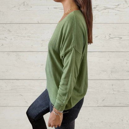 Casual V-neck Thin Top