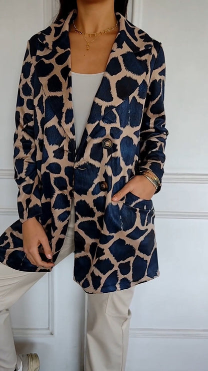 Casual Lapel Printed Blazer