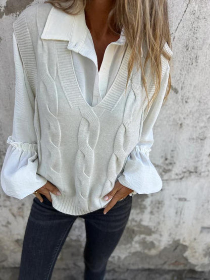 Casual V-neck Knitted Vest