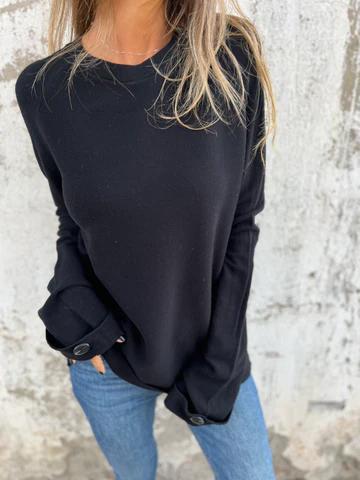 Casual Round Neck Long Sleeve Top