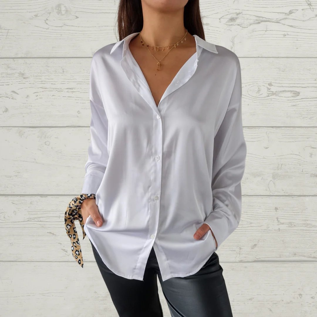 Casual Lapel Satin Shirt