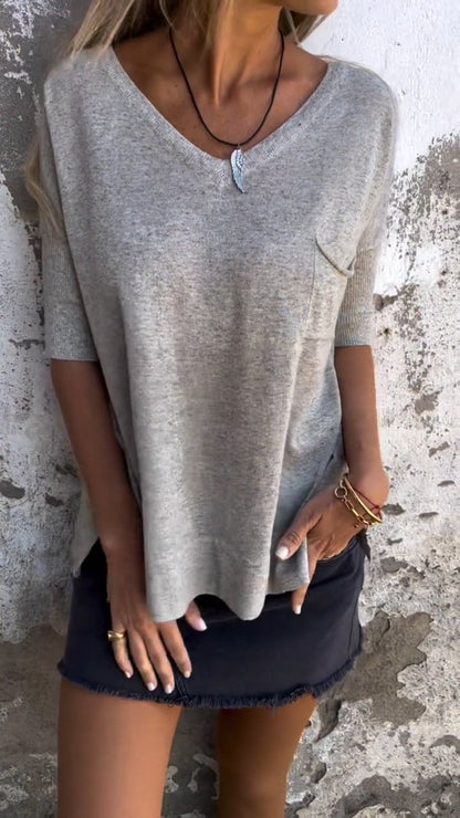 V-neck Short-sleeved Top