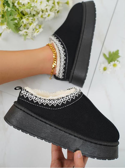 Warm Thick-soled Toe-toe Woolen Cotton Shoes