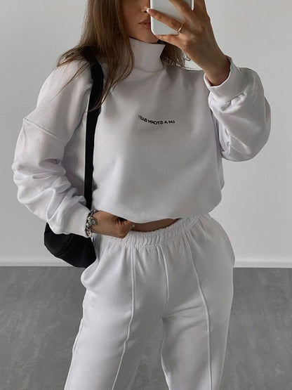 Women's printed sweatshirt two-piece set