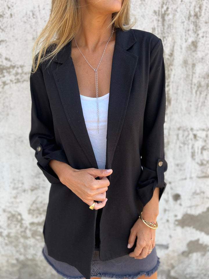 Cotton and Linen Mid-sleeve Blazer