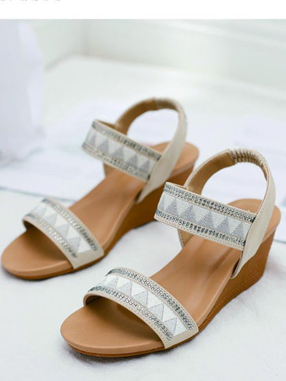 Women's Summer Wedge Sandals Bohemian Resort Thick Sole Open Toe Thick Sole Sandals