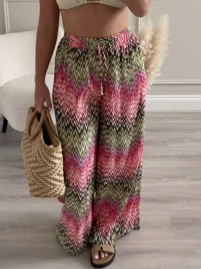 Casual Colorful Printed Trousers