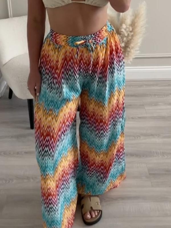 Casual Colorful Printed Trousers