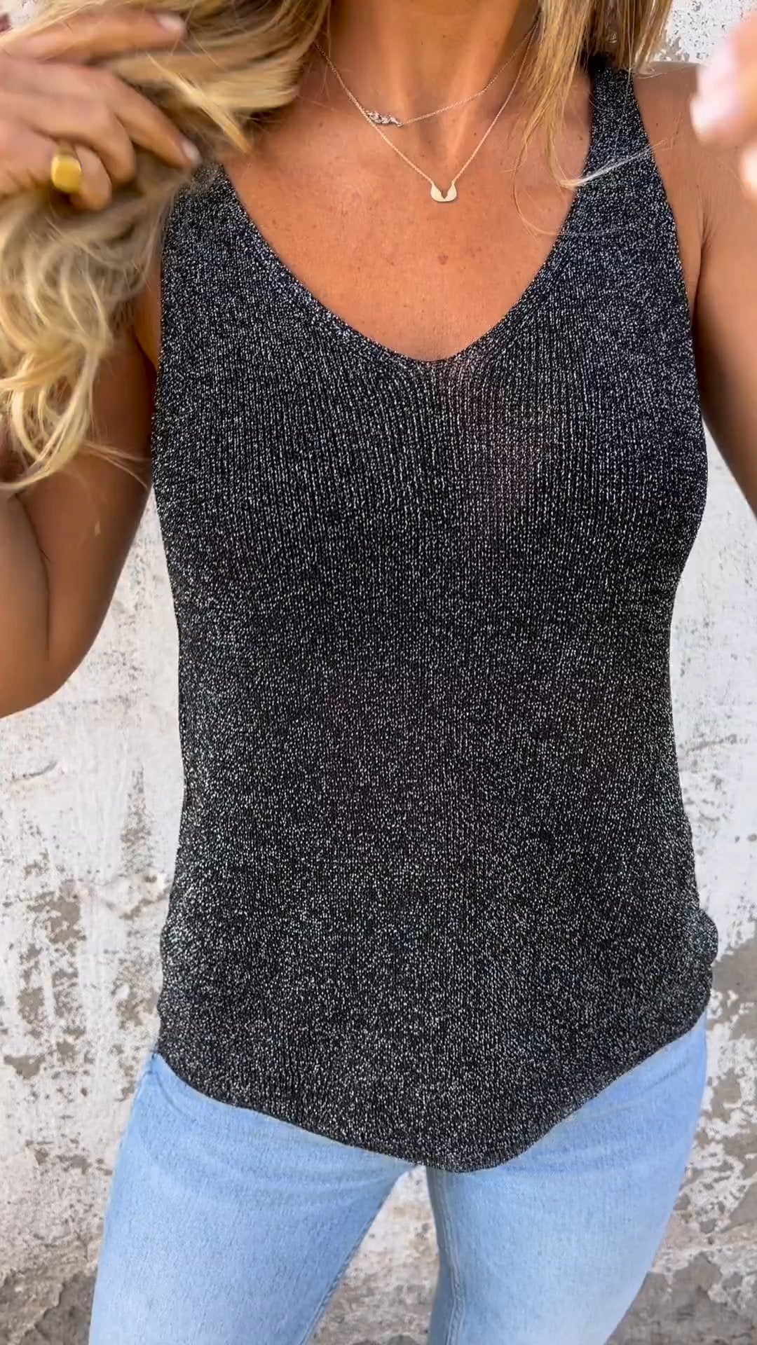 V-neck Knitted Backless Camisole