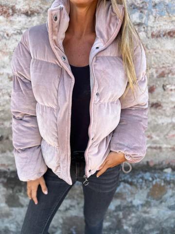 Casual Stand Collar Zipper Down Jacket