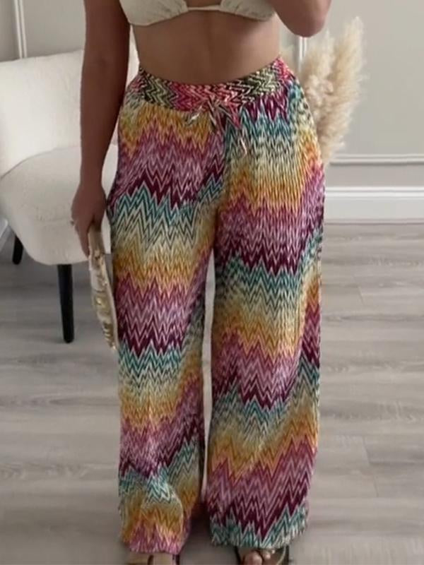 Casual Colorful Printed Trousers