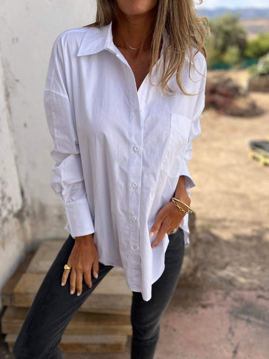 Lapel Long Sleeve Shirt