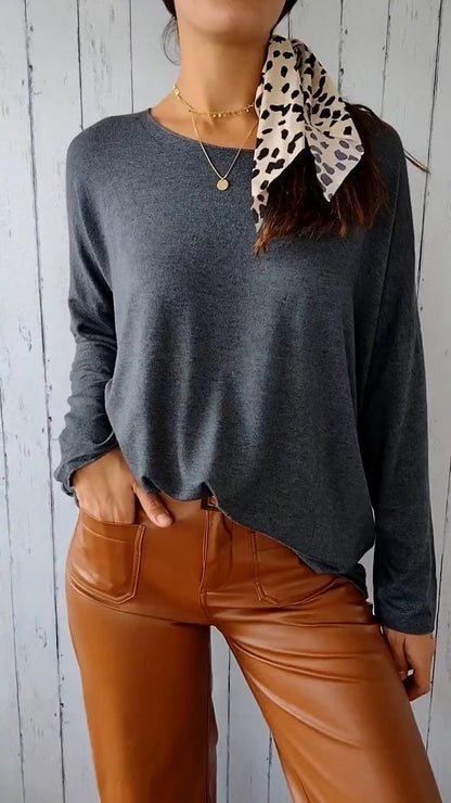 Round Neck Long Sleeve Comfortable Top