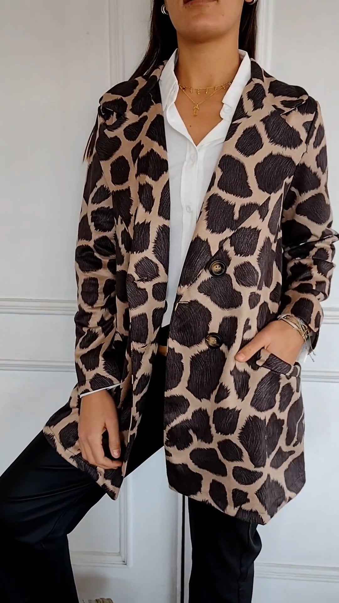 Casual Lapel Printed Blazer