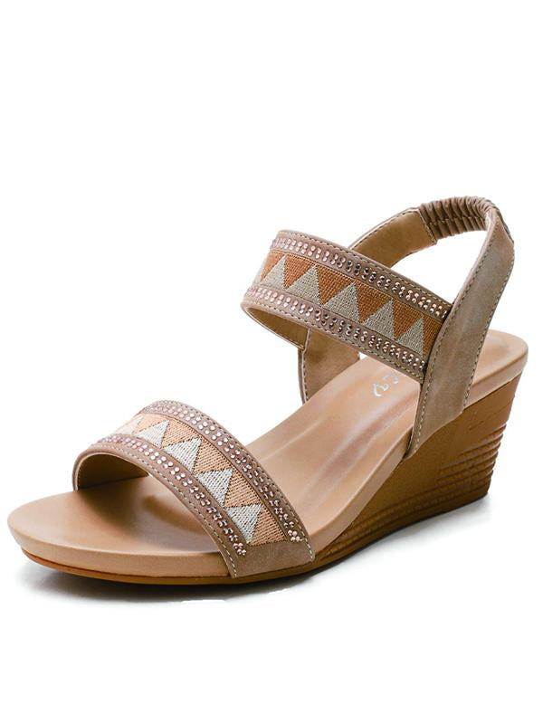 Women's Summer Wedge Sandals Bohemian Resort Thick Sole Open Toe Thick Sole Sandals