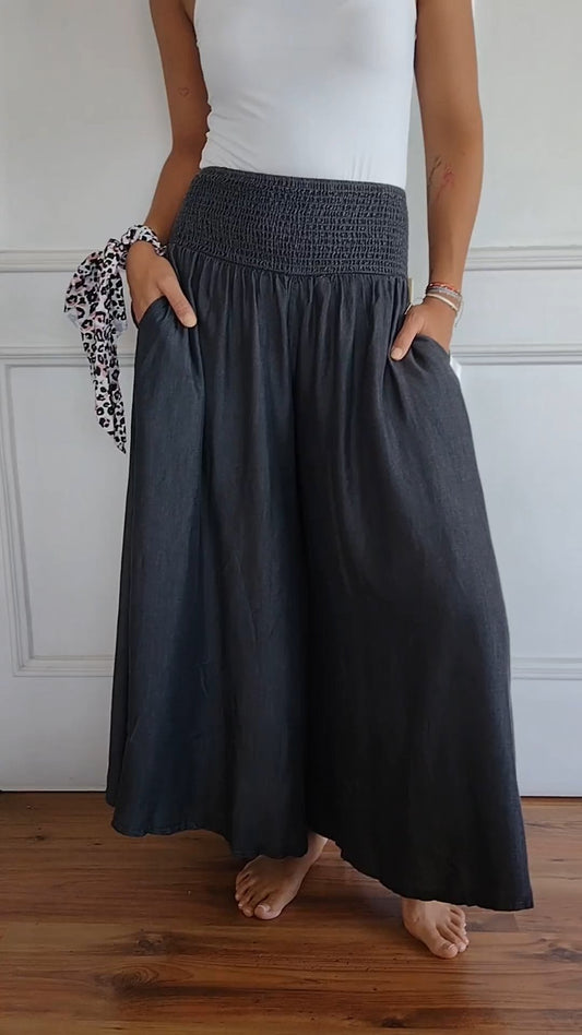 Cotton and Linen Loose Wide Pants