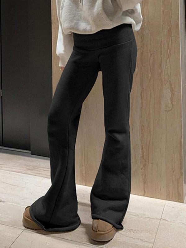 Basic solid color high-waisted micro-stretch sports leggings autumn and winter all-in-one slim casual sweatshirt