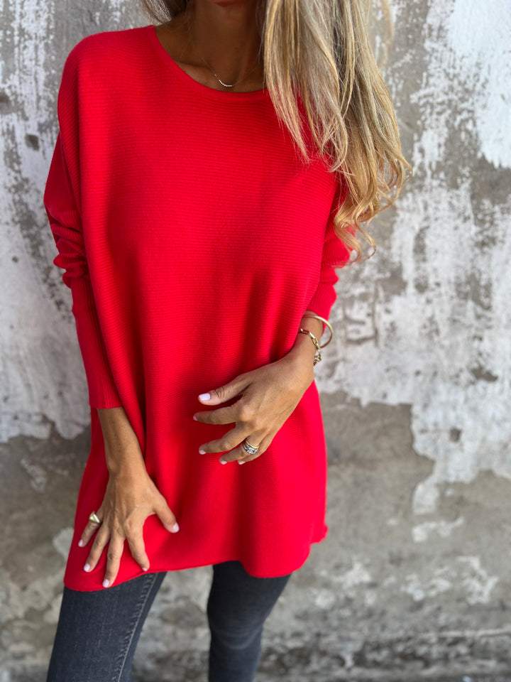 Round Neck Long Sleeve Knitted Top