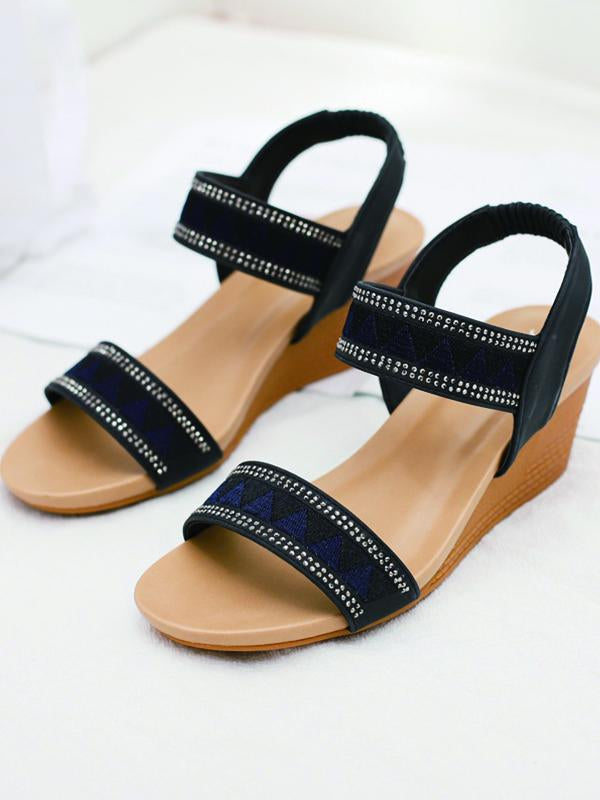 Women's Summer Wedge Sandals Bohemian Resort Thick Sole Open Toe Thick Sole Sandals