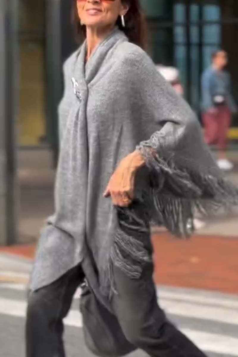 Women's casual comfortable loose shawl sweater