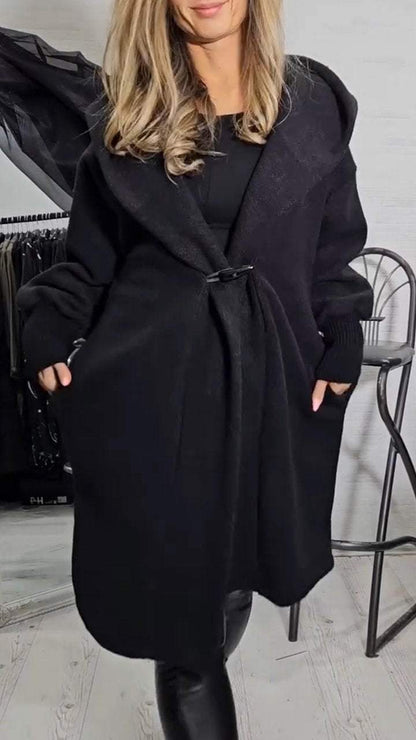 Women's Long Sleeve Hooded Trench Coat